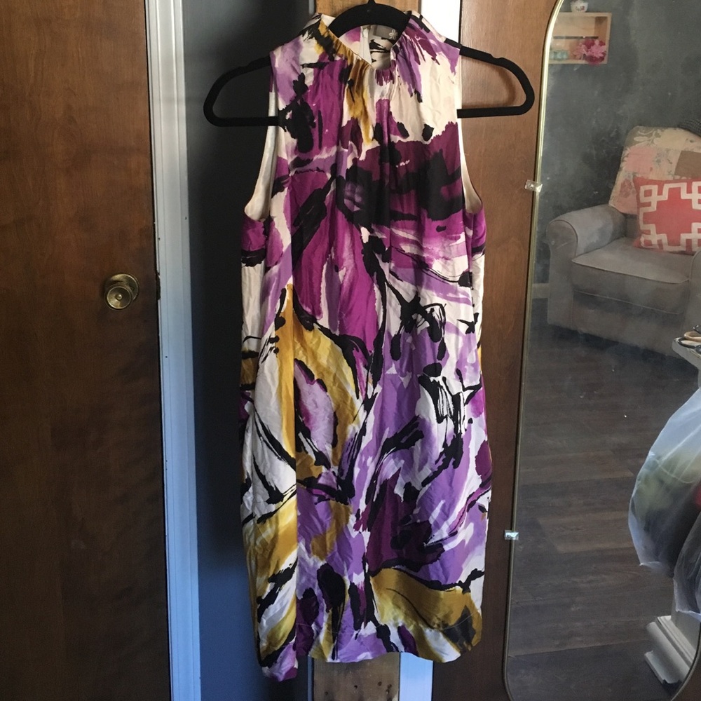 Taylor Dresses Purple and Yellow Abstract Dress